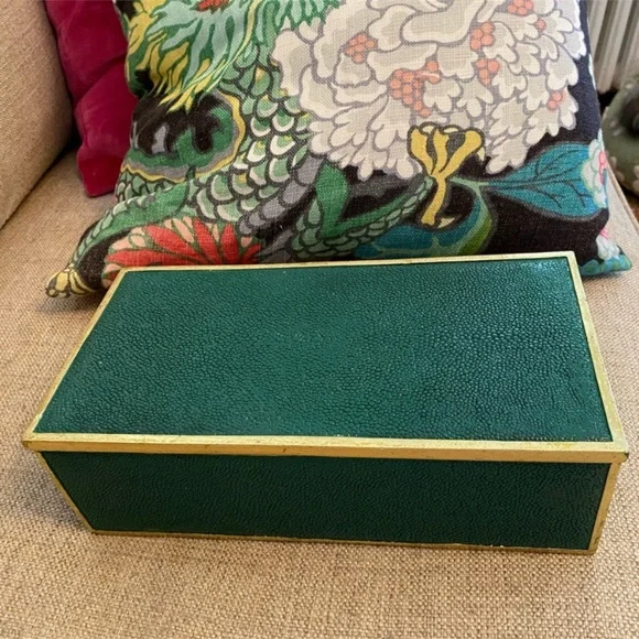 Uttermost Karis Emerald Green Decorative Storage Box - Picture 2 of 9